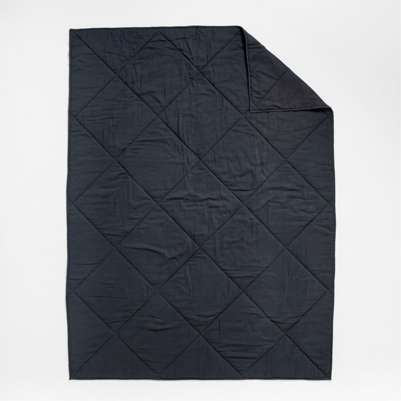 Supersoft Midnight Navy Blue Cotton Gauze Kids Twin Quilt - image 5 of 8