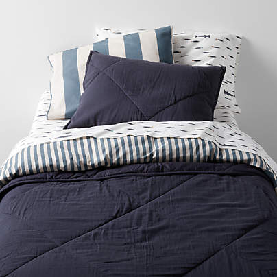 Supersoft Midnight Navy Blue Cotton Gauze Kids Twin Quilt