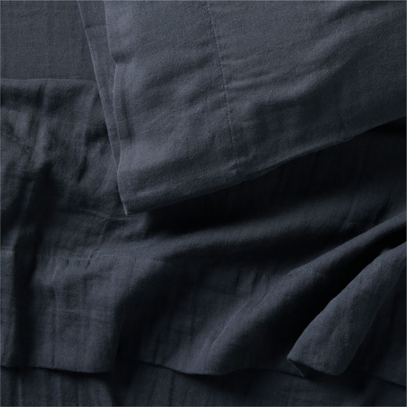 Supersoft Midnight Navy Blue Organic Cotton Gauze Kids Full Sheet Set - image 2 of 5