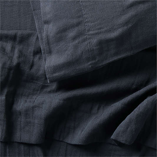 Supersoft Midnight Navy Blue Organic Cotton Gauze Kids Full Sheet Set