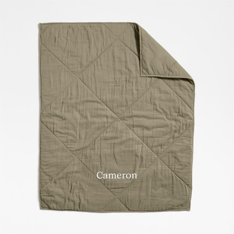 Supersoft Garden Green Cotton Gauze Baby Crib Quilt