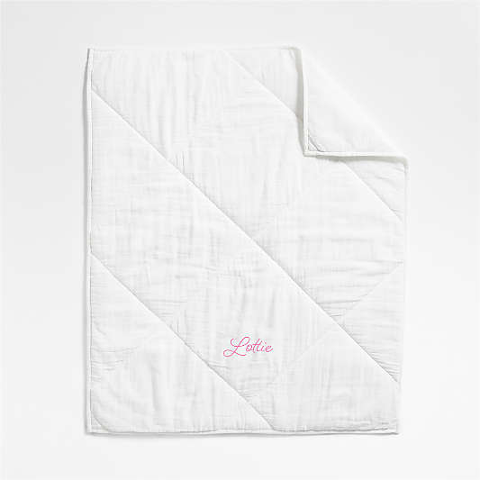 Supersoft Pampas Ivory 100% Organic Cotton Gauze Baby Crib Quilt