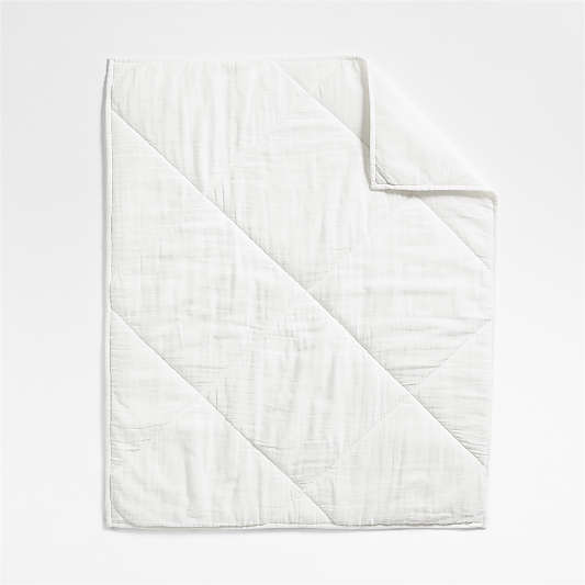 Supersoft Pampas Ivory Cotton Gauze Baby Crib Quilt