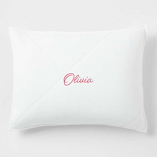 Supersoft Pampas Ivory Organic Cotton Gauze Kids Quilted Pillow Sham