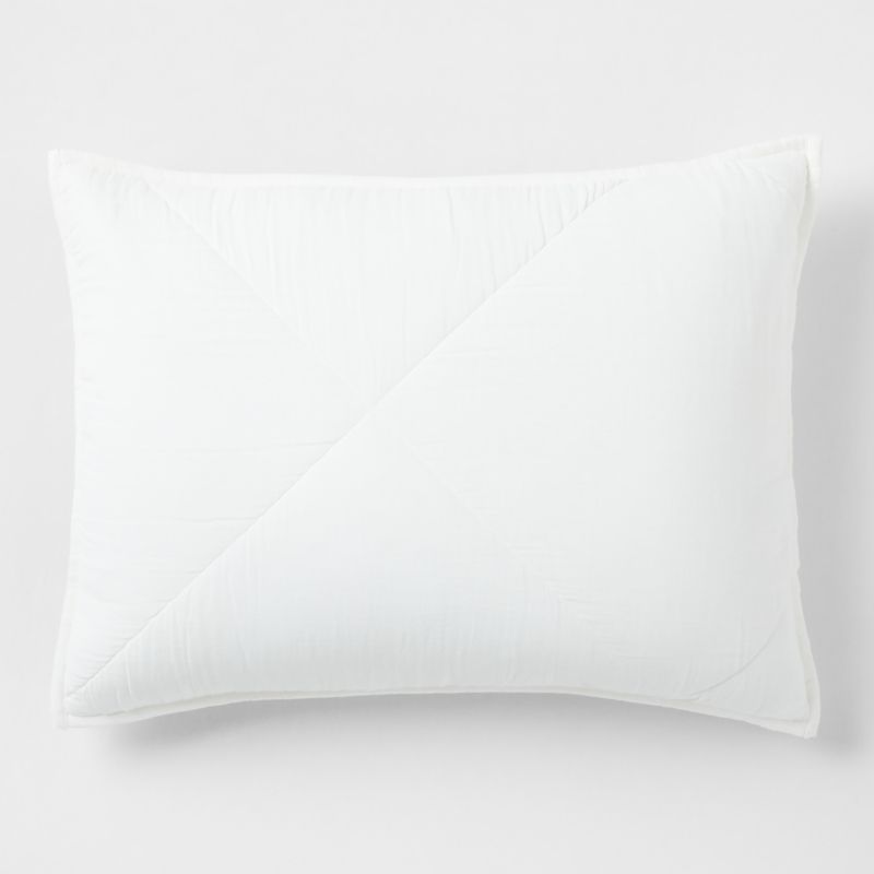 Supersoft Pampas Ivory Cotton Gauze Kids Quilted Pillow Sham