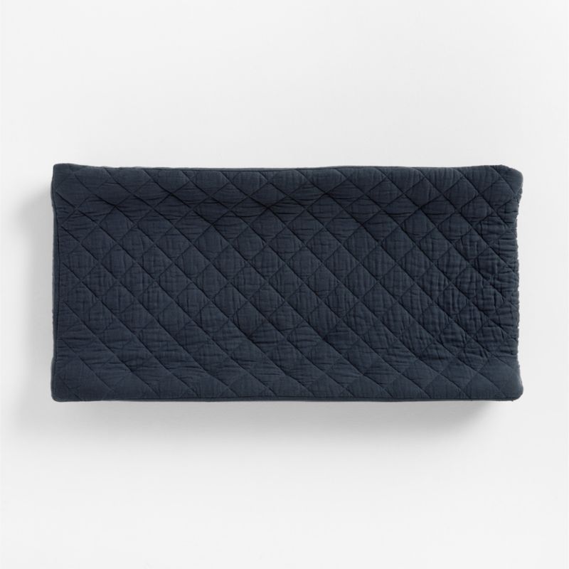 Supersoft Midnight Navy Blue Organic Cotton Gauze Baby Changing Pad Cover - image 2 of 3