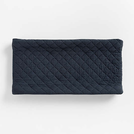 Supersoft Midnight Navy Blue Organic Cotton Gauze Baby Changing Pad Cover