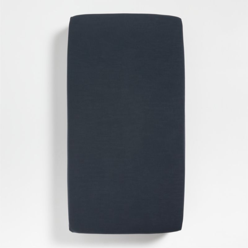 Supersoft Midnight Navy Blue Organic Cotton Gauze Baby Crib Fitted Sheet - image 3 of 8