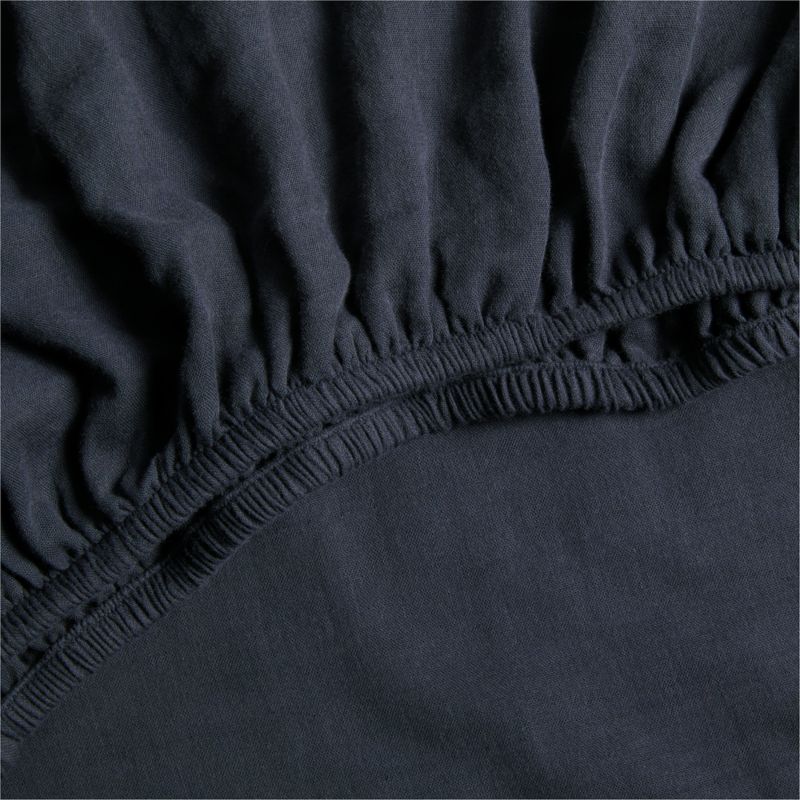 Supersoft Midnight Navy Blue Organic Cotton Gauze Baby Crib Fitted Sheet - image 4 of 8