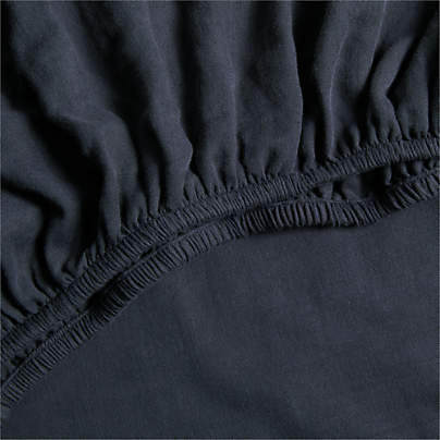 Supersoft Midnight Navy Blue 100% Organic Cotton Gauze Baby Crib Fitted Sheet