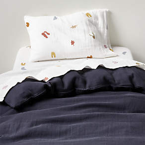 Supersoft Midnight Navy Blue Organic Gauze Kids Pillowcase
