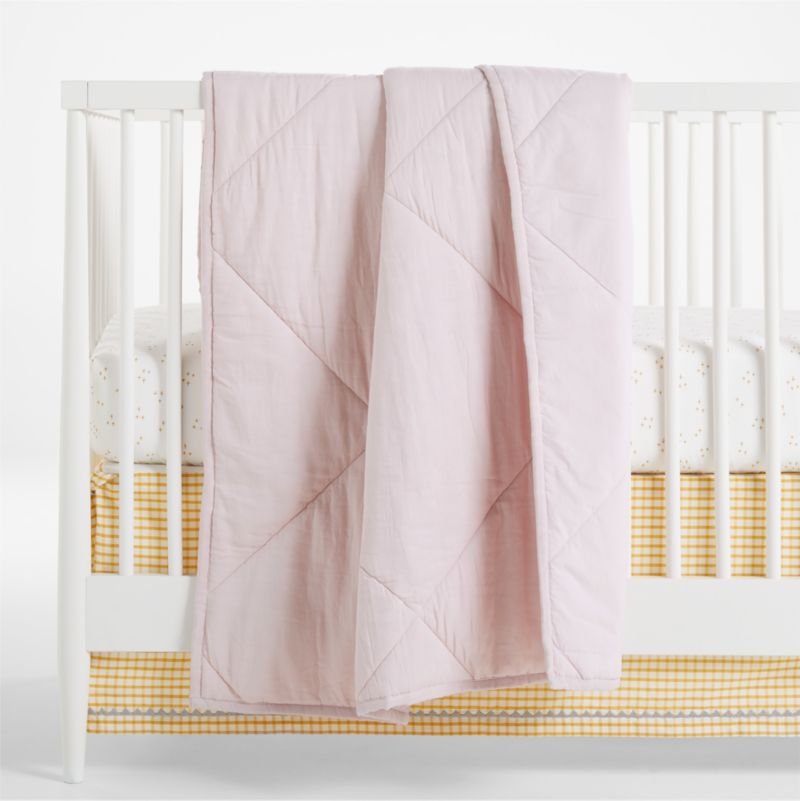 Supersoft Lilac Rose Cotton Gauze Baby Crib Quilt