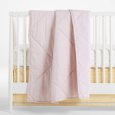 Supersoft Lilac Rose Cotton Gauze Baby Crib Quilt