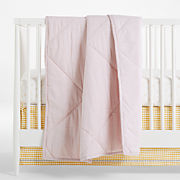Supersoft Lilac Rose Cotton Gauze Baby Crib Quilt