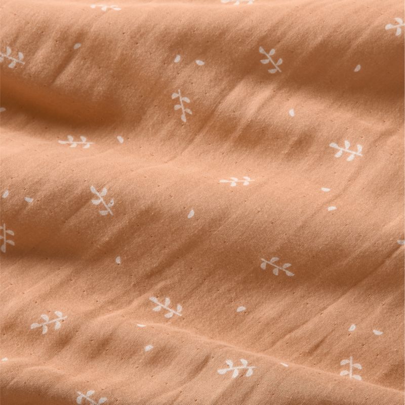 Supersoft Terracotta Leaf Print Organic Cotton Gauze Kids Full/Queen Duvet Cover - image 4 of 6