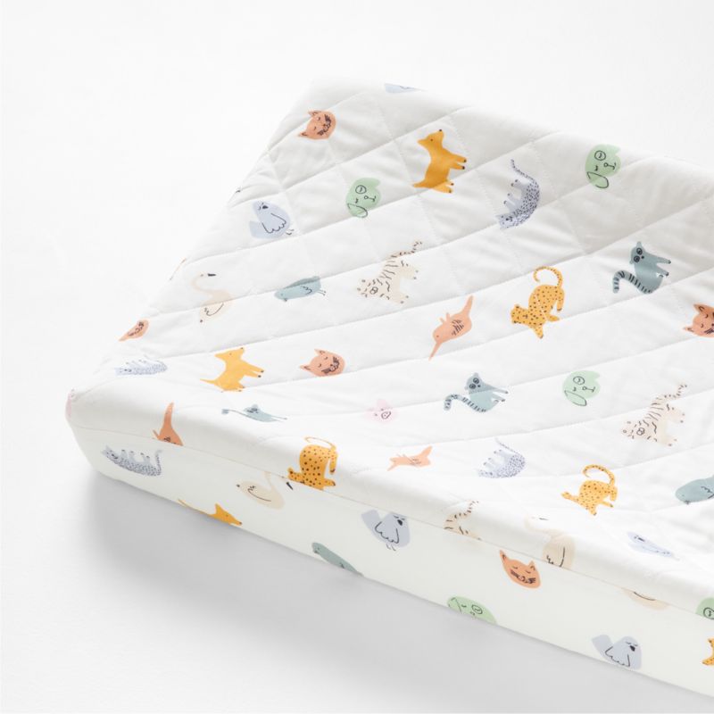 Surprise Friends Modern Animal Patterned Baby Changing Pad Cover