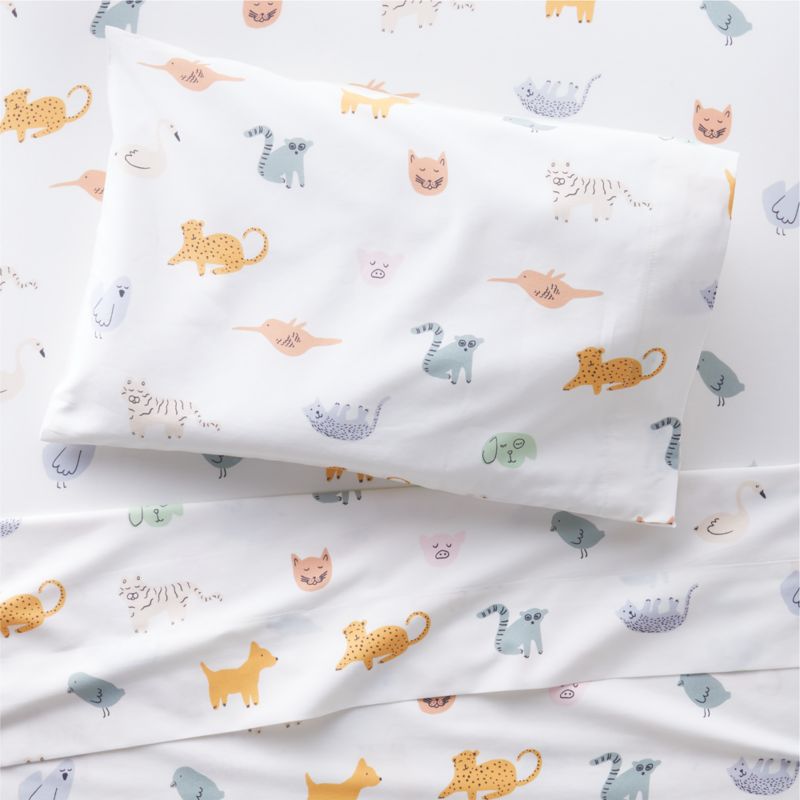 Surprise Friends Modern Animal Patterned Toddler Sheet Set | Crate & Kids