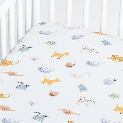 View Surprise Friends Animal Patterned Baby Crib Fitted Sheet details