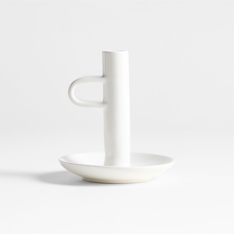 Sutton White Ceramic Taper Candle Holder - image 1 of 3