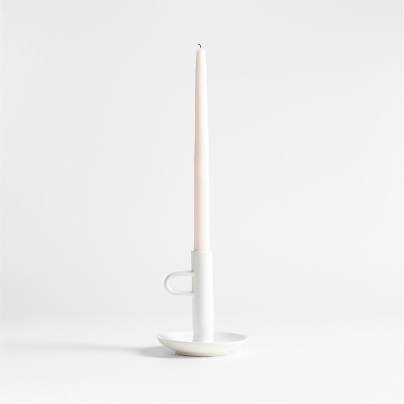 Sutton White Ceramic Taper Candle Holder - image 0 of 3