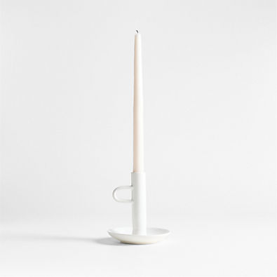 View Sutton White Ceramic Taper Candle Holder details