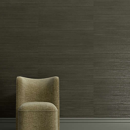 Savannah Pine Green Sisal Grasscloth Wallpaper