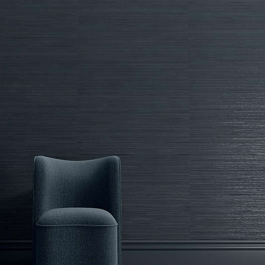 Savannah Navy Blue Sisal Grasscloth Wallpaper