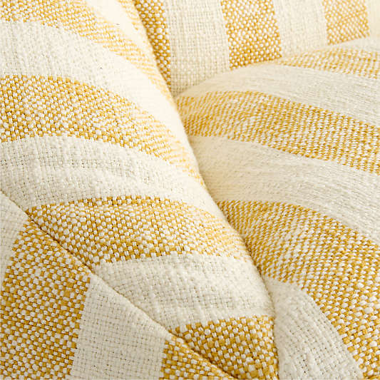 Savannah Yellow Striped Organic Cotton Kids Lounge Chair
