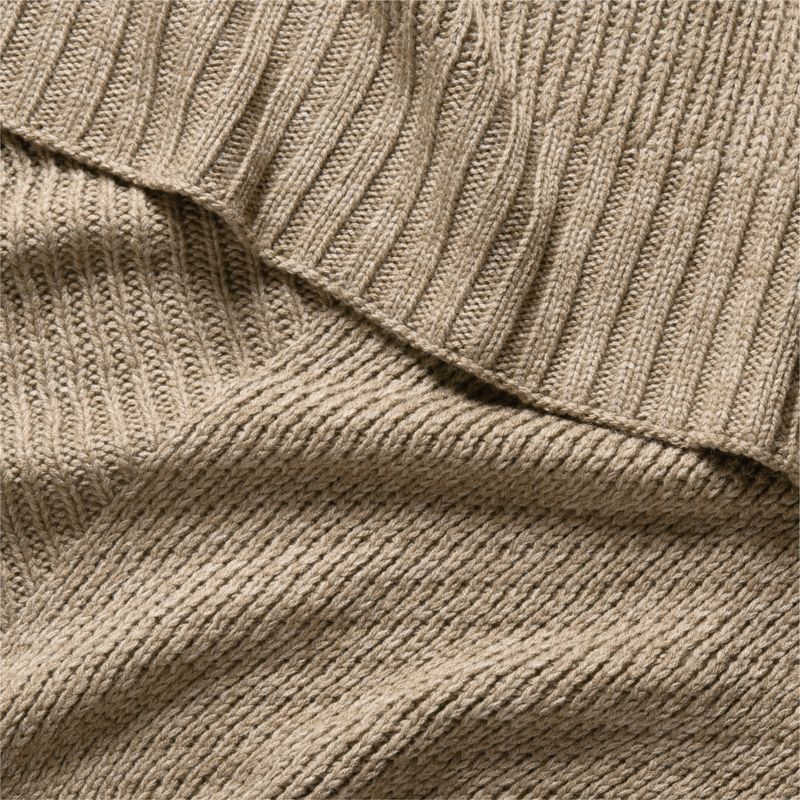 Sweater Knit 70"x55" Chestnut Beige Throw Blanket - image 2 of 5