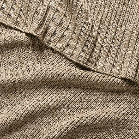 Sweater Knit 70"x55" Chestnut Beige Throw Blanket