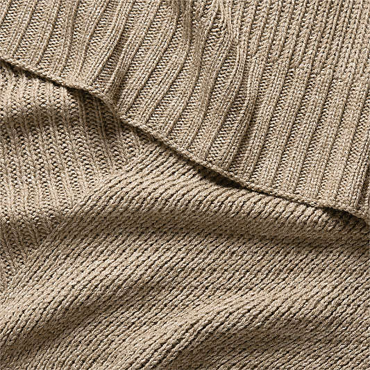Sweater Knit 70"x55" Chestnut Beige Throw Blanket