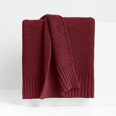 View Sweater Knit 70"x55" Garnet Throw Blanket details