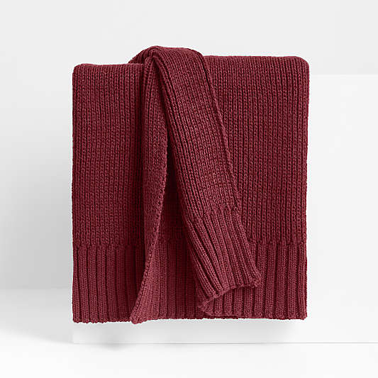 Sweater Knit 70"x55" Garnet Throw Blanket