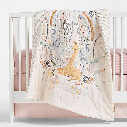 Sweet Savannah Organic Cotton Baby Crib Quilt
