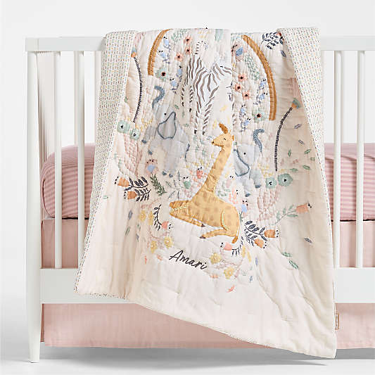 Sweet Savannah 100% Organic Cotton Baby Crib Quilt