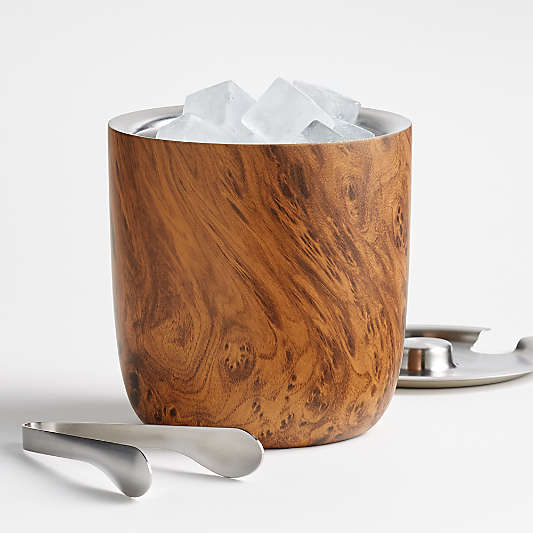 S'well Teakwood Ice Bucket and Tongs