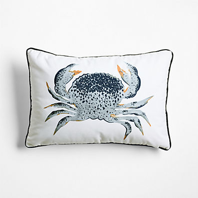 View Swimmer Crab 22"x15" Indoor/Outdoor Throw Pillow details