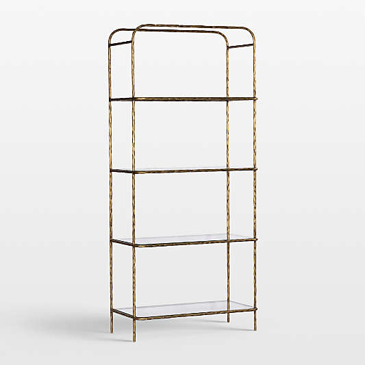 Swinton Brass and Glass 90" Bookshelf