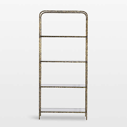 Swinton Brass and Glass 90" Bookshelf