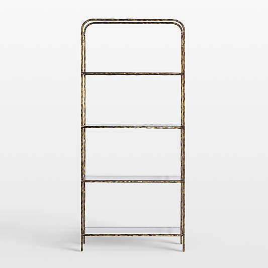 Swinton Brass and Glass 90" Bookshelf