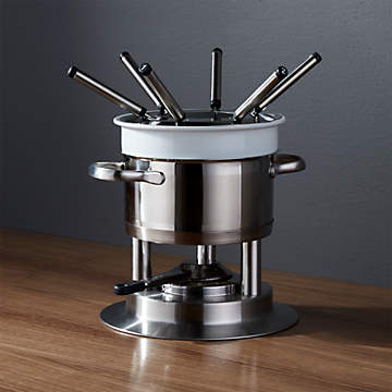  Dash Deluxe Stainless Steel Fondue Maker with Temperature  Control, Fondue Forks, Cups, and Rack, with Recipe Guide Included, 3-Quart,  Non-Stick – Aqua: Home & Kitchen