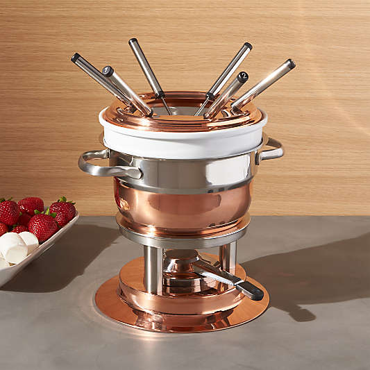 Swissmar Lausanne 11-Piece Copper Fondue Set