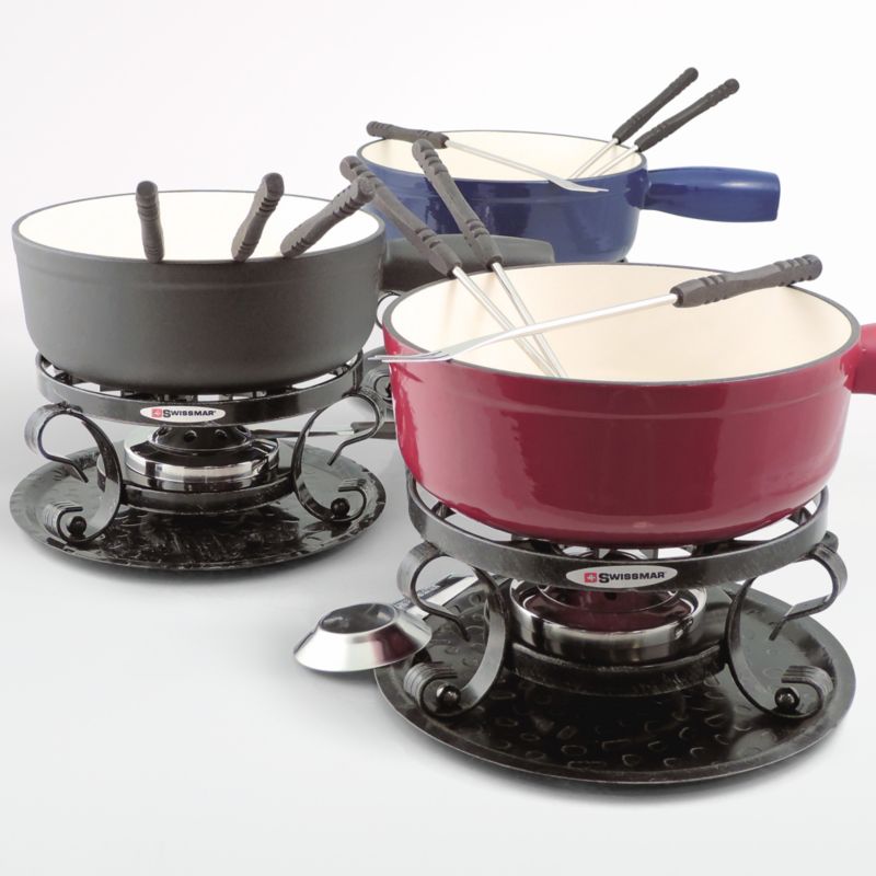 Swissmar Lugano 9-Piece Matte Black Cast Iron Fondue Set - image 1 of 2