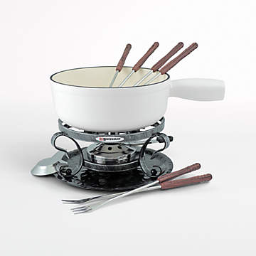 Dash Deluxe Stainless Steel Fondue Maker with Temperature Control, Fondue  Forks, Cups, and Rack, with Recipe Guide Included, 3-Quart, Non-Stick – Grey
