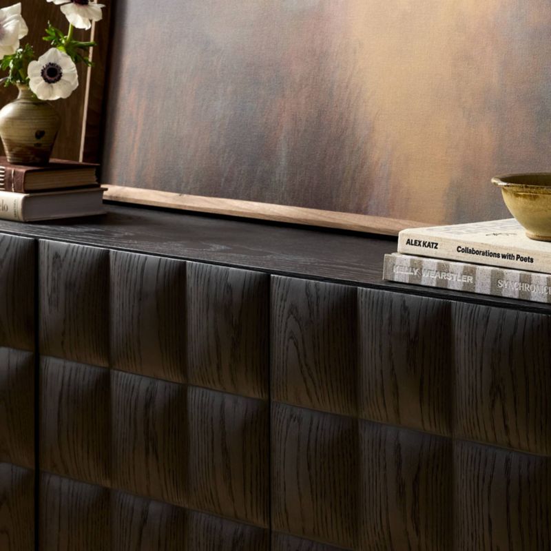 Donovan 72" Black Oak Wood Media Console - image 2 of 10