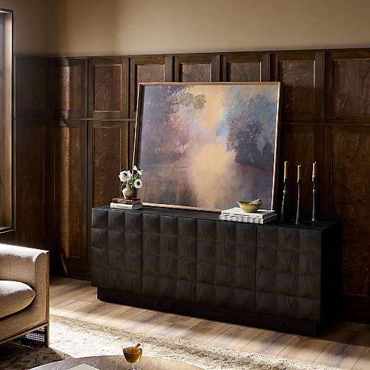 Donovan 72" Black Oak Wood Media Console