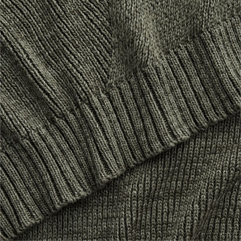 Sweater Knit 70"x55" Burnt Green Throw Blanket - image 1 of 5
