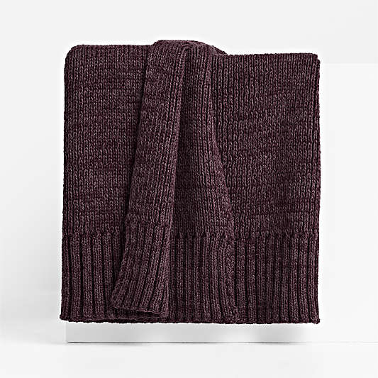 Sweater Knit 70"x55" Deep Burgundy Throw Blanket