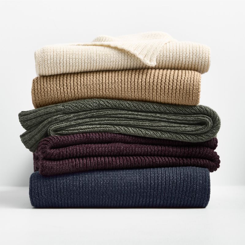 Sweater Knit 70"x55" Burnt Green Throw Blanket - image 4 of 5