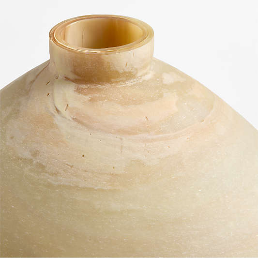 Sydney Cream Marbled Glass Vase 12.5"